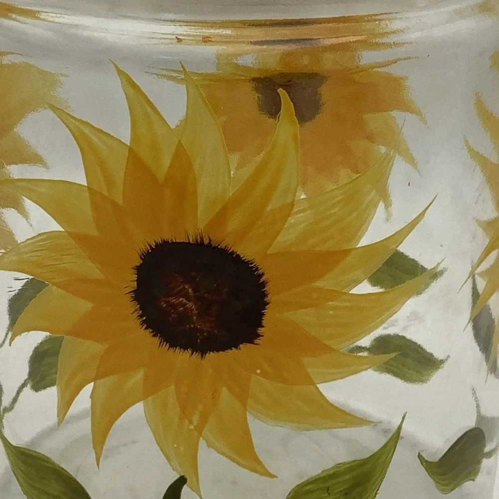 Sunflower Glass Canister with Lid